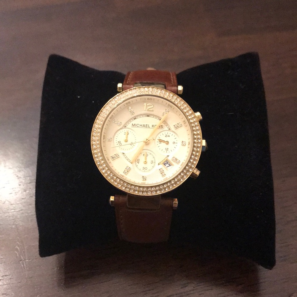 Brown and gold Michael kors watch